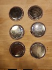Set Of 6 Vintage Silver Plate Bottle Coasters Trinket Tray 4  Diameter