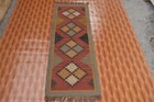 Handmade Vintage Rectangle Boho 2x6 Runner Area Rug Wool Jute Kilim Indian