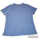 Figs Technical Collection Womens V-neck Scrub Tops Blue Xl Lot Of 3