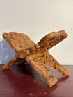 Vintage Ornate Hand Carved Wood Folding Cookbook Holder Bible Book Display Stand