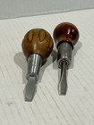 Vintage Millers Falls No 63 Stubby Wood Handle Ratcheting Screwdriver Lot Usa