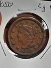 1850 Braided Hair Large Cent  rim Damage 