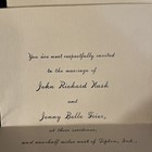 1896 Wedding Invitation John Richard Nash To Jenny Belle Friervtipton Indiana