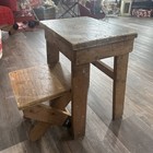 Vintage Wooden Two Step Folding Step Stool Unique Piece      