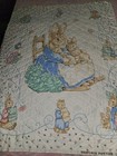Vtg 1992 Beatrix Potter Peter Rabbit Mrs Rabbit Baby Quilt 35  X 44    Binding 