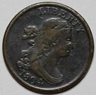 1804 Draped Bust Half Cent - Spiked Chin - Scratches - Us 1 2c Copper Coin