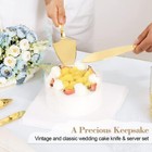 Personalized Gold Cake Knife   Server Set  Engraved Bridal Gift  f-classic 