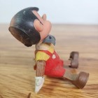 Vintage Walt Disney Productions Pinocchio Flocked Figure Hard Plasti