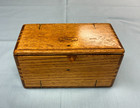 Antique Singer Oak Puzzle Box 1889 Purple Velvet With Sewing Attachments