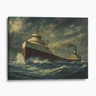 Edmund Fitzgerald Great Lakes Freighter Ship Painting Canvas Print Wall Art