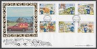 Isle Of Man 1994 Benham Silk Fdcs Full Set Ms Postman Pat   Cat Limited Edition