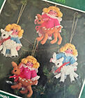 Vtg Bucilla Christmas Angels  n Animals Deer Jeweled Felt Sequin Ornament Kit