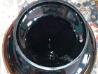 Amazing Vtg 80 s Huge Jet Black Ebony Art Glass Floor Urn Vase Art Deco 28 5  
