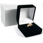 12 Black Velvet Flocked Ring Gift Boxes Jewelry Display