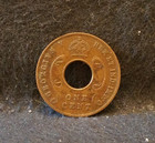 1922 British East Africa Cent  Royal Mint  George V  Scarcer  Km-22  ea6 
