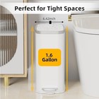 Kdbk Stainless Steel Bathroom Trash Can With Lid Soft Close  1 6 Gallon