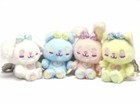 Japan Amuse Cotton Candy Sugar Ribbon Ball Chain Soft Plush Animal Cute Doll Toy