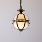 Antique Old Vintage Art Deco Fixture Ceiling Brass Hanging Light Milk Glass Lamp