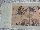 Vintage Asian Hanging Scroll Wall Art     Mythical Hunting Scene Animals   Figures