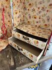 Large Vintage Doll Trunk Red Metal 50s Doll Clothing Case 19x10x10