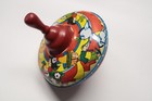 Vintage 1950s Ohio Art Tin Litho Spinning Top Toy Mexican Themed With Donkey