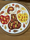Vintage Fred Press Eames Era Apple Pear Fruit Tile Fruit Cheese Tray W knife