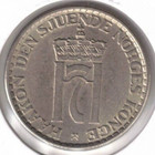 1954 Norway Circulated Haakon Vii Crowned Monogram   Value 1 Krone Coin 