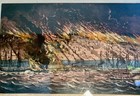 1871 Currier   Ives Lithograph The Burning Of Chicago Tinted In Original Frame