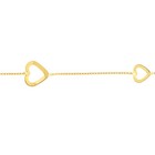 10  Box Chain Alt Sm lg Open Heart Anklet Real Solid 14k Yellow Gold