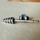 S925 Silver Drill Stud Earring Unisex Vintage Punk Silver Jewelry 6 7mm