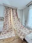 128x47 Large Antique France Toile De Jouy Curtains Set Maypole Pattern Spring M