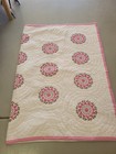Pottery Barn Teen  pink Gray Flower Medallions  Twin Quilt