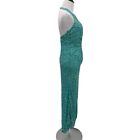 Scala Dress Silk Small Turquoise Sequin Evening Gown Halter Neck Formal Prom