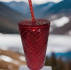 New  Rare 2021 Starbucks Red Christmas Jeweled Cold Tumbler Grande Holiday