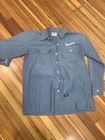 Vintage Vespa Scooter Buttondown Shirt Blue Promo Chest Embroidered Logo Large