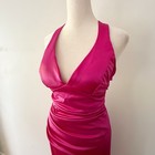 Vintage Women Y2k Satin Babydoll Strappy Maxi Dress Glam Barbiecore Event Prom