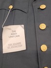 Vintage Us Army Dress Green Coat Mens 40 Regular Service Uniform Jacket 4 Button