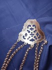 Antique Repro Victorian Sterling Sewing Chatelaine Scissor Magnify Timble Needle
