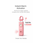 Personal Safety Alarm Rechargeable Led Flashlight Keychain Emergency Siren Pink