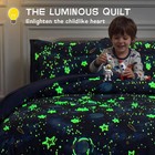 Kids Comforter Sets Twin Size For Boys  Glow In The Dark Blue Starry Sky Space B