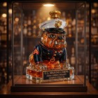 Marine Bulldog Whiskey Decanter  Military Liquor Bottle  Usmc Inspired Bar Decor