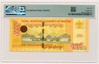 Bhutan Banknote 1000 Ngultrum 2016 Pmg Ms 66 Epq Gem Uncirculated