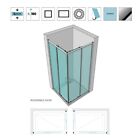  Corner Shower Box Sliding Doors Chrome Profile Screen Printed Crystal 4mm