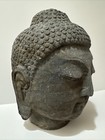 Antique Stone Carving Buddha Head Life Size Large Heavy Solid Temple Statue