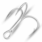 3x Strong Fishing Hook Sharp Treble Hooks Tinplating Anti-rust Sea Fishhook