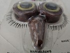 Vintage New Mangelsen   s Owl Eyes Ceramic Beads Brown Yellow Nip Macram  