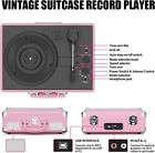 Vinyl Record Player Bluetooth 3-speed Portable Vintage Suitcase pink