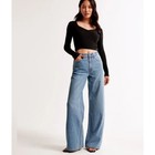 Abercrombie   Fitch Wide Leg High Rise Jeans Size 32 Curve Love Light Wash Denim