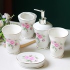 Bathroom Accessories Set 5 Pcs  Soap Dispenser  Toothbrush Holder  Bathroom T   