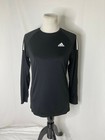 Adidas Shirt Girls Large Black Climalite Crew Neck Long Sleeve Athletic